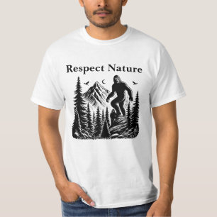 Camiseta Respeite a Natureza Yeti Pé Grande Arte de Tinta