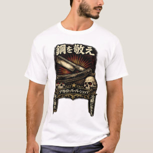 Camiseta Respeite a Navalha Japonesa de Aço Reta