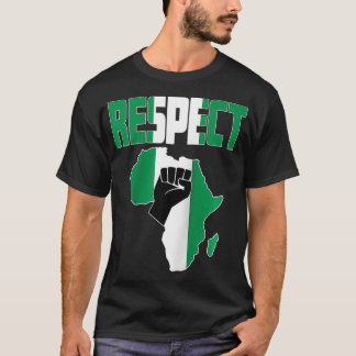 Camiseta Respeite A Nigéria Com Bandeira nigeriana Em Áfric