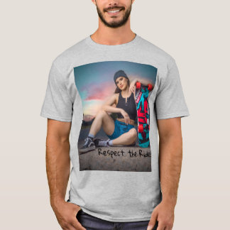 Camiseta Respeite a Rida – O Poder da Garota Skatista ao Pô
