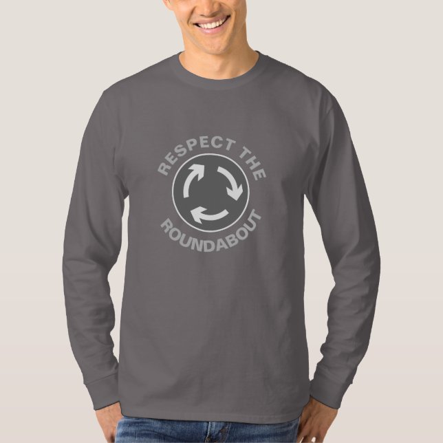 Camiseta RESPEITE A Rotatória sobre Férias de Capas Longas (Frente)