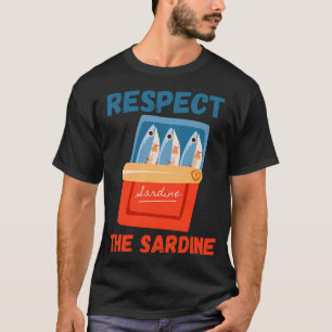 Camiseta Respeite A Sardinha Design De Meme De Peixe Retro 