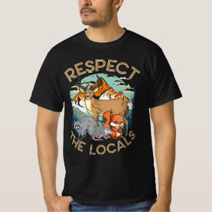 Camiseta Respeite Deer Racoon Possum Wildlife Local
