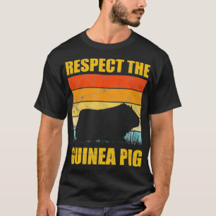Camiseta Respeite guineense Pig Vintage Sunset Retro Pet Ro