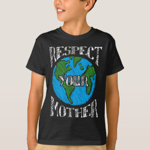 Camiseta Respeite o ambiente verde do planeta Terra-mãe