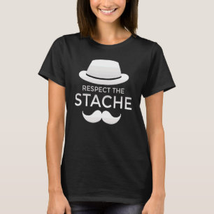 Camiseta Respeite O bigode E O Dia de os pais Do Chapéu