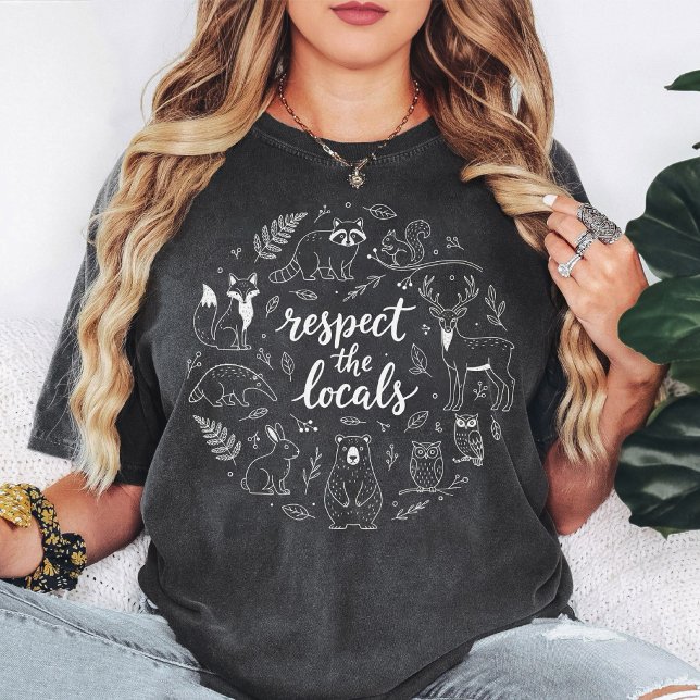 Camiseta Respeite o Designio de Círculo de Animais da Flore (Criador carregado)