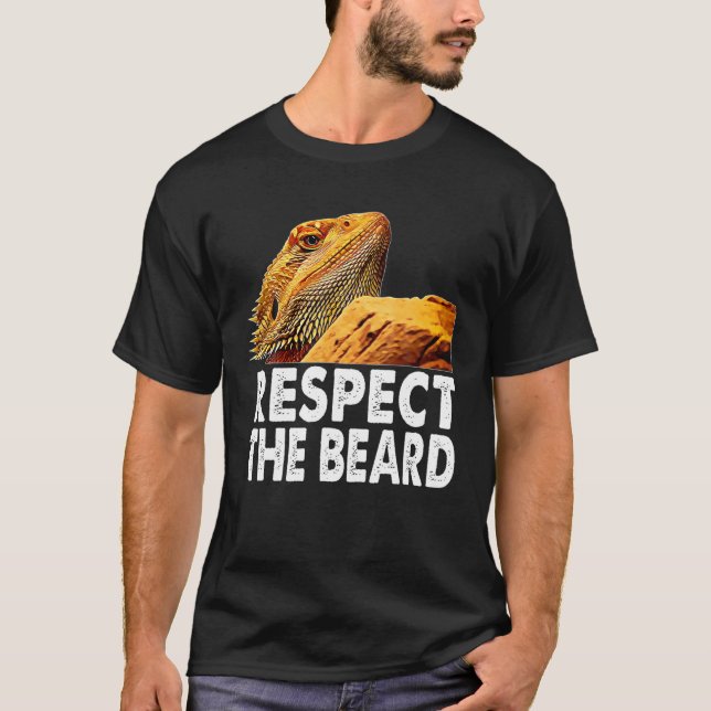 Camiseta Respeite O Dragão Engraçado De Barba, Lizard Owne (Frente)
