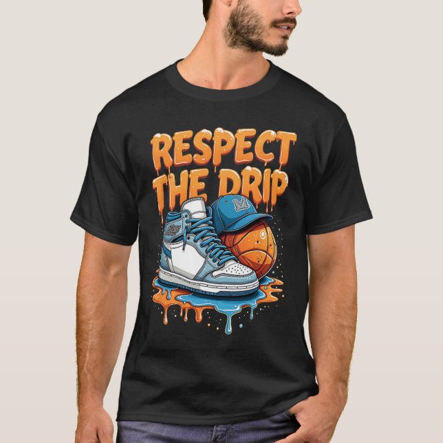 Camiseta Respeite O Drip Sneaker Swag Sketll Estilo De Rua (Frente)