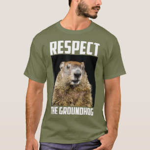 Camiseta Respeite O Groundhog Woodchuck Foto Ground-Hog