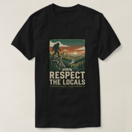 Camiseta Respeite o local - Bigfoot Sasquatch Vintage 