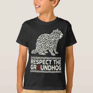 Camiseta Respeite o Símbolo Tribal do Dia da Toupeira