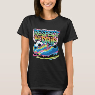 Camiseta Respeite O Sorvete De Futebol Drip Com Purpurina