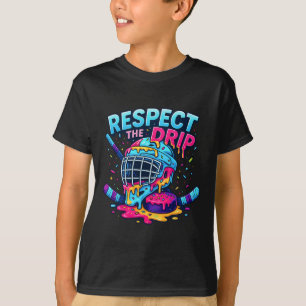 Camiseta Respeite O Stick De Hóquei No Gelo Drip E Puck Dri