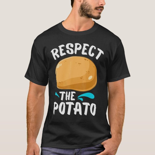Camiseta Respeite O Vegetal Engraçado De Batata Para Crianç (Frente)