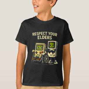 Camiseta Respeite os idosos jogos retrô divertido controlad