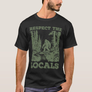 Camiseta Respeite Os Locais Pé Grande Sasquatch Caminhando