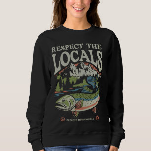Camiseta Respeite os Locais Peixe Oceano Amante da Natureza