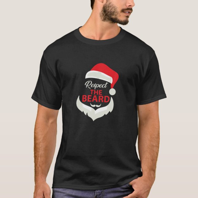 Camiseta Respeite Os Presentes De Natal Do Beard Papai Noel (Frente)
