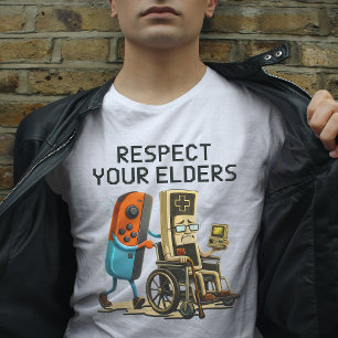 Camiseta Respeite Seus Anciãos Controle de Jogos Retro Dive