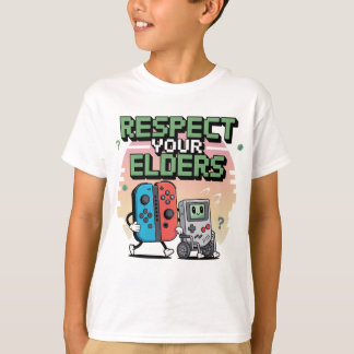 Camiseta Respeite Seus Anciãos Controle de Jogos Retro Engr