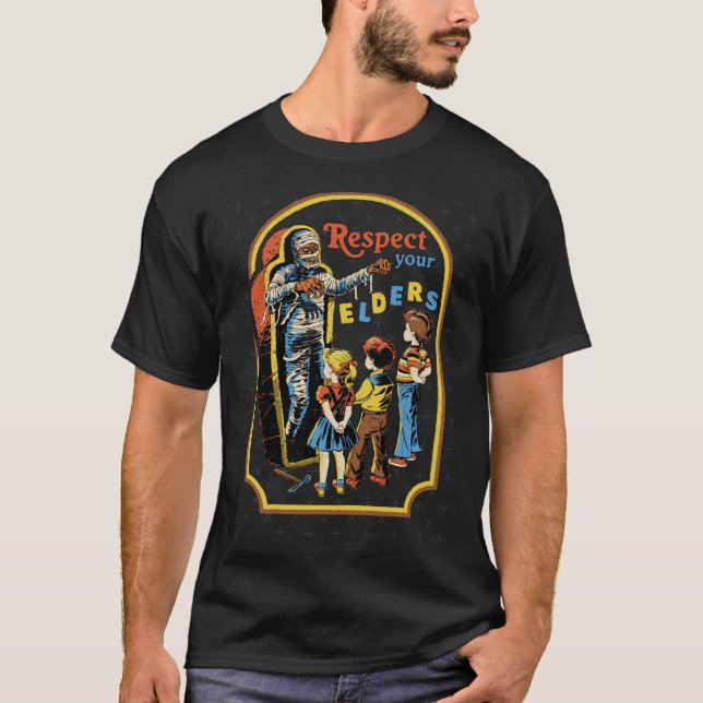 Camiseta Respeite seus Anciãos divertido retrô (Frente)