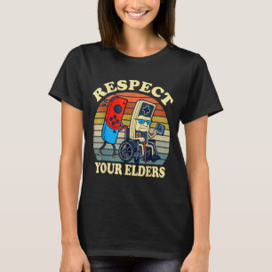 Camiseta Respeite Seus Anciãos Jogos Retrô Divertido Contrô
