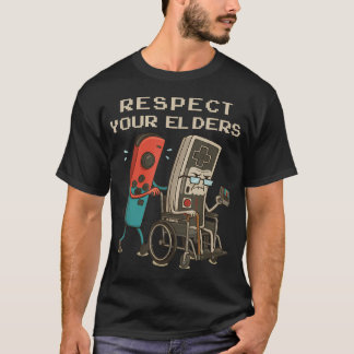 Camiseta Respeite Seus Anciãos Jogos Retrô Divertido Gamer