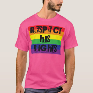 Camiseta Respeite seus direitos Orgulho gay Rainbow Word De