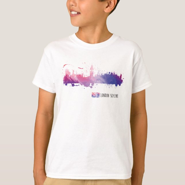 Camiseta Respingo da skyline de Londres Inglaterra (Frente)