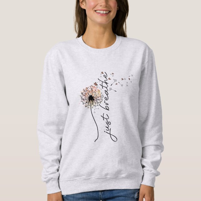 Camiseta Respira a borboleta Dandelion Inspiração Yoga (Frente)