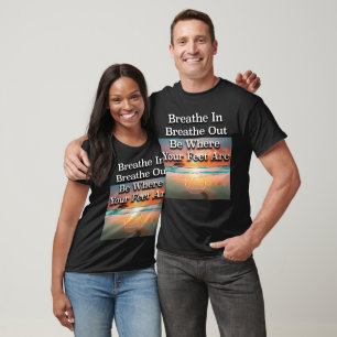 Camiseta Respirar Em Breathe Recovery Slogan Sunrise