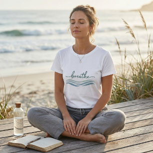 Camiseta Respirar Onda do Oceano Minimalista