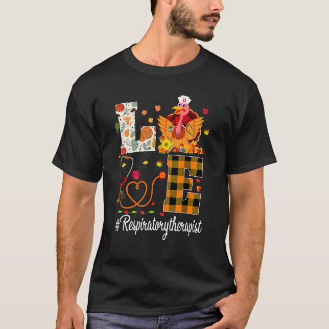 Camiseta Respiratory Therapist Love Thanksgiving Leopard  T (Frente)