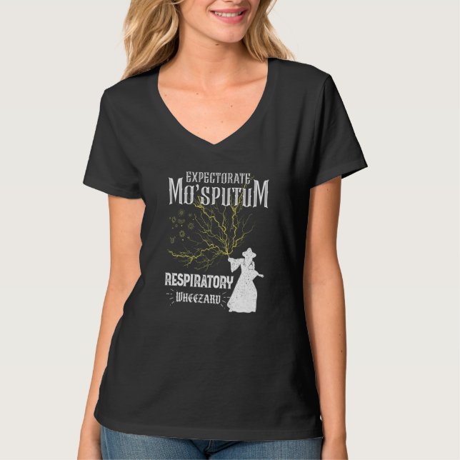 Camiseta Respiratory Therapist  Wizard Expectorate Mo'Sputu (Frente)