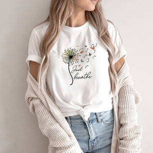 Camiseta Respire a flor e a borboleta