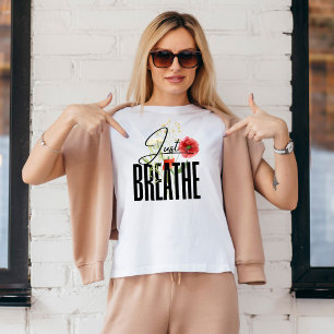 Camiseta Respire a inspiração Floral Yoga