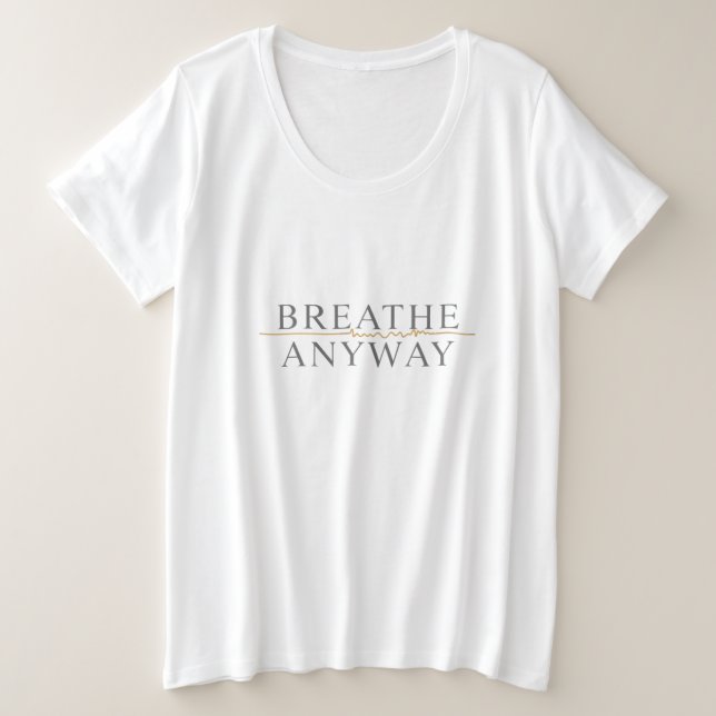 Camiseta Respire Mesmo – Conscientização do Estresse Mínimo (Frente do Design)