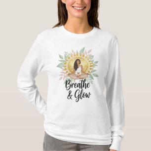 Camiseta Respire o Design de citação inspiracional do Yoga 