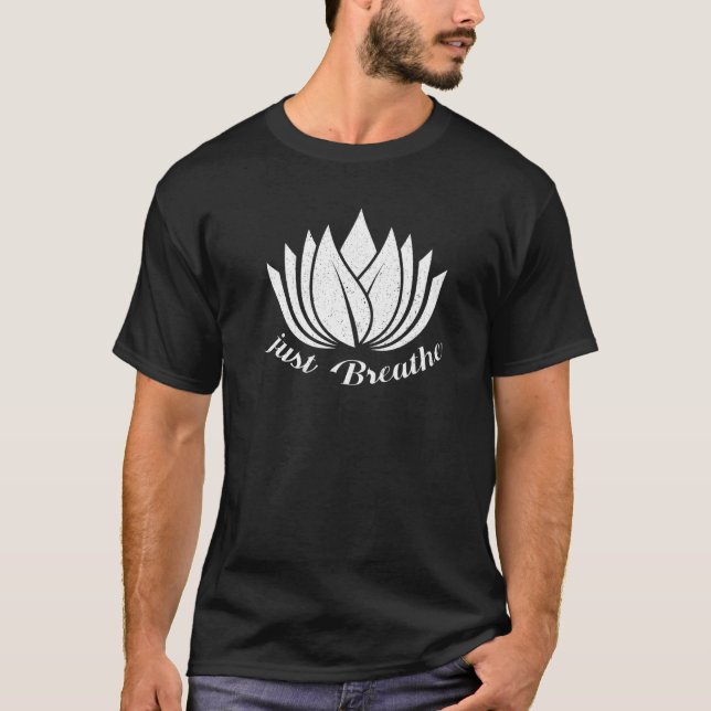 Camiseta Respire O Espiritual De Meditação De Yoga (Frente)