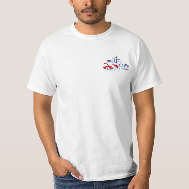 Camiseta respire o logotipo da vida (Frente)
