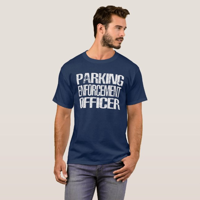 Camiseta Responsável pela aplicação da lei de estacionament (Frente Completa)