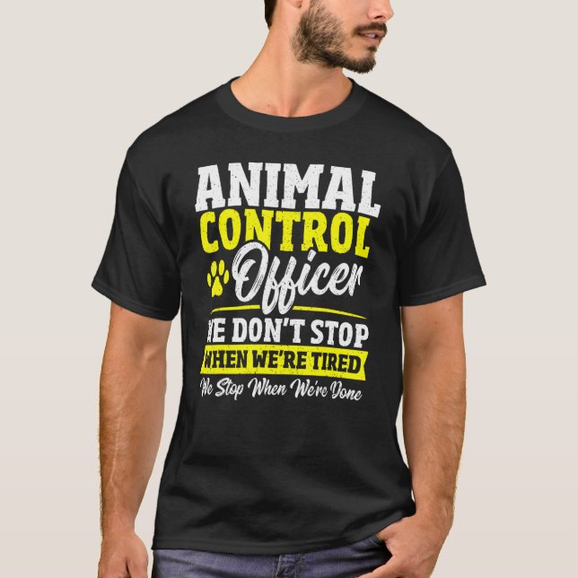 Camiseta Responsável Pelo Controlo Dos Animais Para Um Resg (Frente)