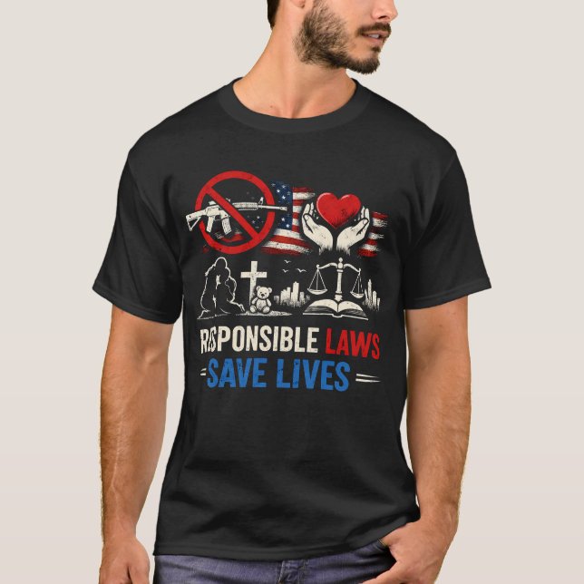 Camiseta Responsible Laws Save Lives (Frente)