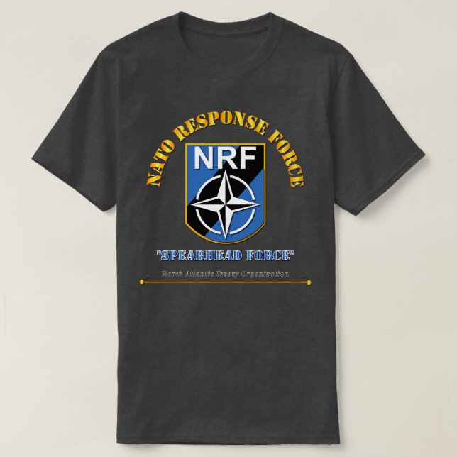 Camiseta Resposta da NATO w Texto (Frente do Design)