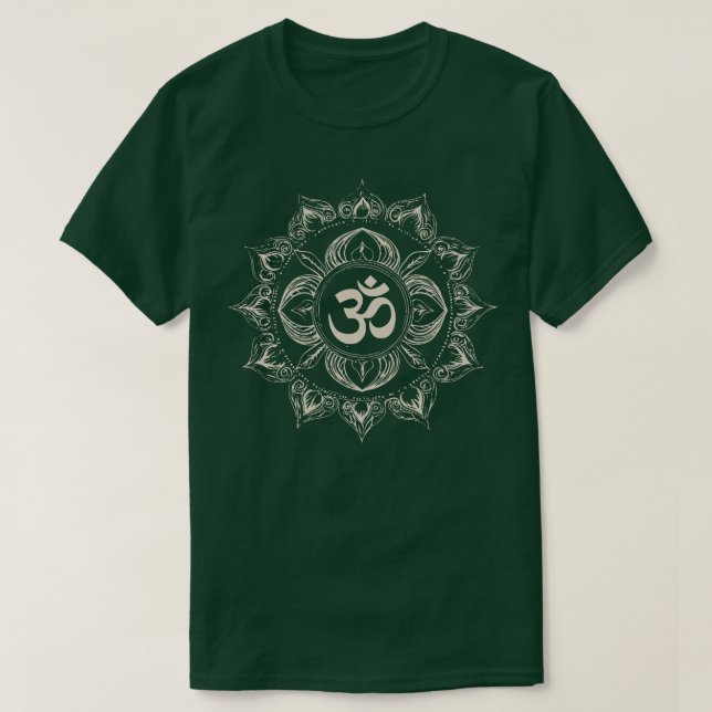 Camiseta Ressonância Cósmica O Poder Místico do Om 8 (Frente do Design)