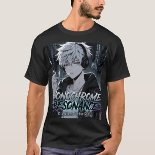 Camiseta Ressonância Monocromática Urbana de Anime Streetwe