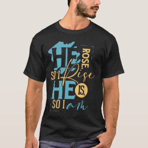 Camiseta Ressurreição Colorida Da Páscoa Cristã Ele Rosa