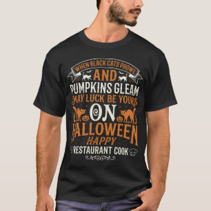 Camiseta Restaura Gatos Pretos e Abóboras de Halloween Vint