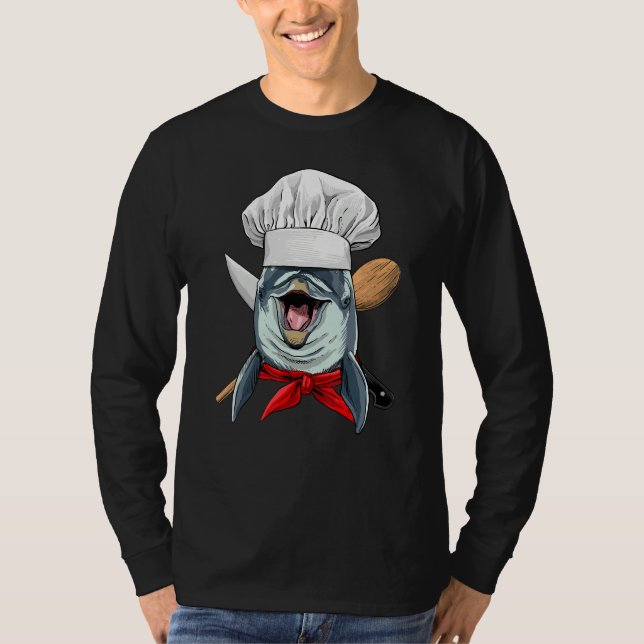 Camiseta Restaurant Dolphin Chef Kitchen Cook Culinary Cook (Frente)